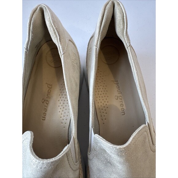Paul Green Candice Metallic Silver Leather Platform Slip-On Sneakers Women Sz 9 - Picture 6 of 15